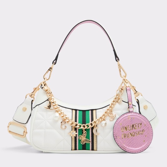 Madeinoz WICKED x ALDO White & Green Shoulder Crossbody Bag, Charms Bag Tag NWT - Picture 1 of 6